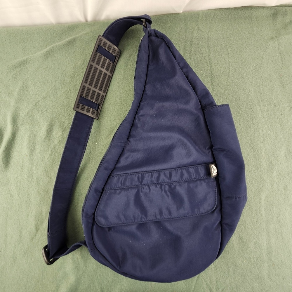 Ameribag Made USA Healthy Back Bag Crossbody Sling Backpack Navy Blue Nylon 17"